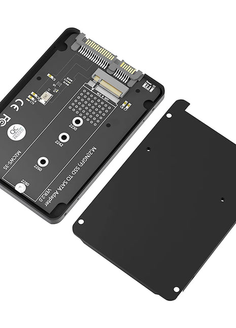 SSD Enclosure M.2 SATA SSD B KEY to SATA3.0 2.5inch Adapter Converter 7mm Aluminum Case Black Box for 2230 2242 2260 2280 M2 SSD - Riparo82