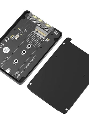 SSD Enclosure M.2 SATA SSD B KEY to SATA3.0 2.5inch Adapter Converter 7mm Aluminum Case Black Box for 2230 2242 2260 2280 M2 SSD - Riparo82
