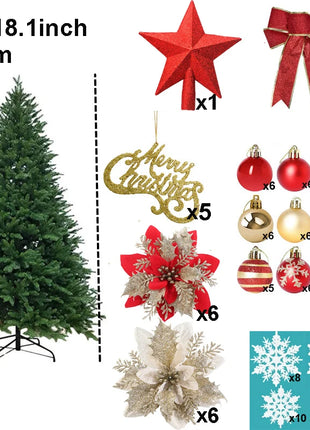 Set di alberi di Natale fai-da-te 2.1/2.4/3m Grande decorazione per albero di Natale Decorazioni per la casa Festa Ornamento per le vacanze Albero di Natale rosso Dropship