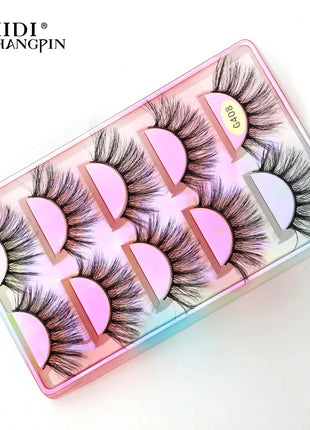 Faux Cils 3/5 Pairs False Eyelashes make up Natural Long Dramatic Halloween Eyeylash 3D Mink Lashes Tools Extension maquiagem - Riparo82