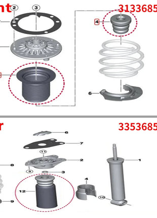 2 pezzi auto sospensione anteriore posteriore in gomma buffer ammortizzatore Bump 33536855439 per BMW F20 F30 F36 116 218 320 328 328 335 420 440