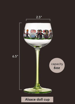 Calice per piccole persone in stile Alsace Bicchieri da vino Decorazioni per la casa Bicchiere da vino adatto per compleanni, Natale e regali di nozze 6 (fl.oz) - riparo82
