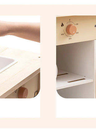 Robotime Robud Cucina in legno per bambini Cucina da gioco con caratteri di gioco Set da cucina per bambini Regalo per ragazze Ragazzi 3+ - riparo82