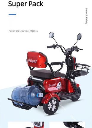 Mini Parent Child Electric Tricycle For Family With Foldable Child Seat 700W 48V 3 Wheels Electric Scooter For Adults Women - Riparo82