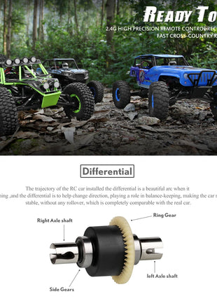 Giocattolo per bambini Hot WLtoys 10428 RC Auto 45CM 2.4G Scala 1:10 Doppia velocità Radiocomando Elettrico Wild Track Warrior