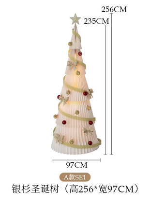 Natale grande ornamento per albero di Natale 2 m di altezza pieghevole in carta bianca decorazione per albero di Natale finestra ornamento luminoso