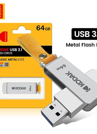 KODAK USB 3.1 Metal USB Flash Drive 64GB 128GB 256GB Pen Drive personalità creativa Car Music Gift PenDrive USB ad alta velocità