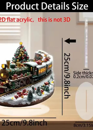 Set unici di case del villaggio di Natale, figurine di visualizzazione del treno rotante, musica luminosa a LED, decorazione natalizia a batteria - riparo82