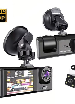3 Channel Car DVR HD 1080P 2/3-Lens Inside Vehicle Dash CamThree Way Camera DVRs Recorder Video Registrator Dashcam Camcorder - Riparo82