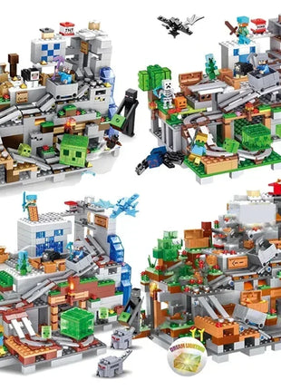 The Cave Village Mine Farm TreeHouse Deep Dark Battle Construccie Building Block Modello Giocattoli Fai da te per bambini Regalo di Natale