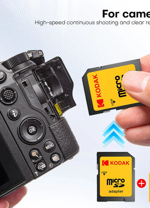 Kodak Micro SD Card Scheda di memoria classe 10 32G8 64GB 128GB 256GB U3 4K Ad alta velocità Catao De Memora Flash Memory TF card per fotocamera