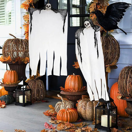 Halloween Party Hanging Skull Skeleton Ghost Ornament Horror Props Haunted House Halloween Party Outdoor Yard Garden Decorations