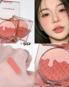 Monochrome Blush Palette, Powder Palette Multi-Colored Blush Powder Blushing Rose, Matte, Bold, Lightweight, Blends Easily