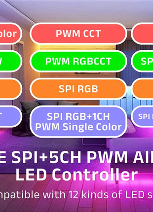 SP530E SP630E WiFi Alexa Bluetooth Controller LED Supporto RGB RGBW RGBCCT o SPI TTL IC Chip LED Strip/Matrix PWM Monocromatico CCT - riparo82