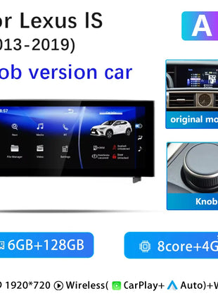 AutoRadio Android14 Wireless Carplay Car For Lexus IS RC 200 250 300 350 200T 300h Multimedia Player Navigation GPS Stereo Audio - Riparo82