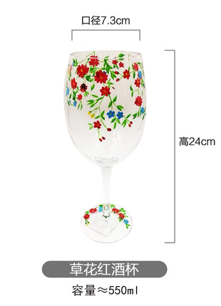 Calice da vino rosso in cristallo Bicchieri colorati Bicchiere da vino Bicchiere da whisky in vetro dipinto a mano artificiale Regalo di Natale - riparo82