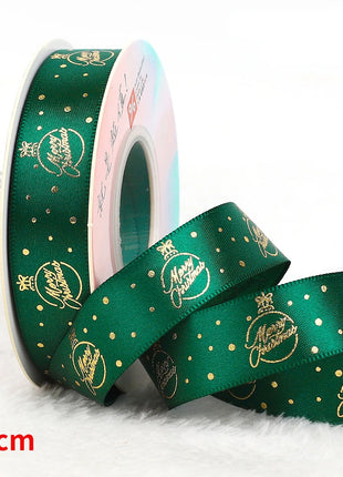 Nastro natalizio stampato da 5 metri Nastro natalizio in poliestere per design fatto a mano Decorazione natalizia Confezione regalo bouquet torta fai da te - riparo82