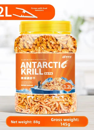 GEN CLIMB Freeze-Dried Antarctic Krill for Turtles & Fish - Premium Food for Arowana, Blood Parrot,Aquatic Turtles-High Protein - Riparo82