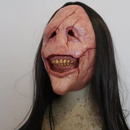 Halloween Scared Mask Scary Demon New Terror Curse Scaring Prop Haired Ghost Cosplay Creepy Masks Themed Parties Wear