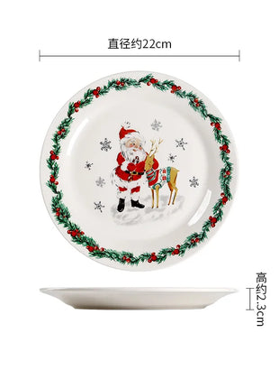 Creativo Natale Piatto in ceramica Stoviglie Ristorante di lusso Bistecca Piatti per pasta Casa Delizioso Piatto Piatto da zuppa Tazze squisite - riparo82
