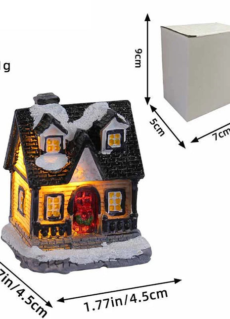 {Summer2}Mini LED Villaggio di Natale Artigianato in resina Edifici di case di neve Luce a LED Decorazione per interni domestici fai da te Regali di Natale