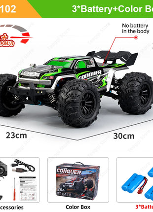 Teeggi 16101 /16102 PRO 1:16 Auto RC ad alta velocità con luce LED Drift 70KM/H 4WD RC Off-Road Car Monster Truck Giocattolo per i regali del capretto