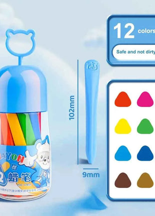 12/24/36/48Colors Plastic Plastic Crayon 12/24/36/48Colors Not Dirty Hands Colored Crayon Washable Erasable Wax Pencil Students