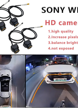 360 Car camera For android auto 360 panoramic system 8K 3D AHD1080P 720p Camera Night Vision with camera dedicated hole opener - Riparo82