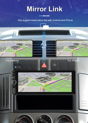 Hikity 2+64G Carplay Android 1din Car Radio Android Auto Stereo 6.86" GPS Navigation Player support FM WiFi USB Rear Camera - Riparo82