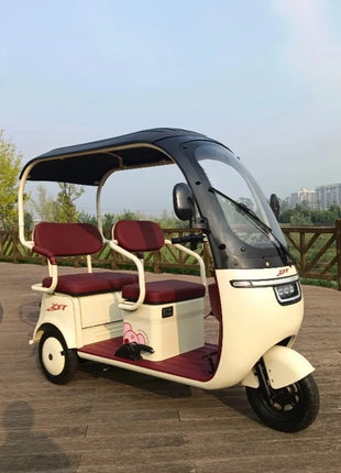 2025 Hot Selling Electric Tricycle for Family Use Open Body Rickshaw with Roof for Passenger and Cargo for Adults