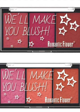 Matte Blush Palette 3 Colors Natural Red Orange Pink Lightweight Breathable Makeup Rouge Eyeshadow for Enhanced Beauty