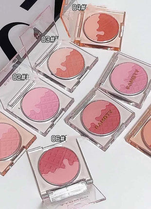 Monochrome Blush Palette, Powder Palette Multi-Colored Blush Powder Blushing Rose, Matte, Bold, Lightweight, Blends Easily
