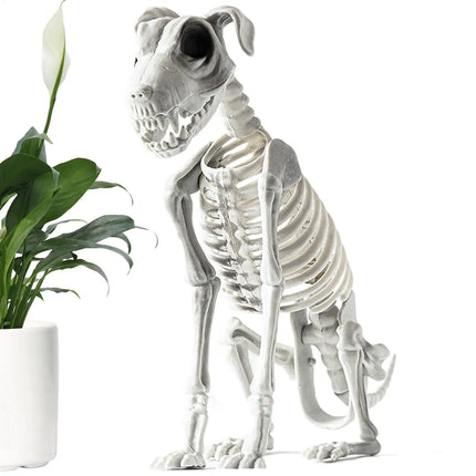 Halloween  Dog Skeleton Statue Skeleton Dog Puppy Skeleton Sculpture Scary SittingSpooky Skeleton Animals Decor for Home