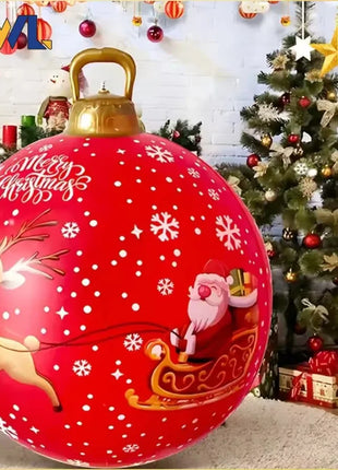 Ornamenti gonfiabili giganti della palla di Natale del PVC da 32 pollici Decorazioni grandi della palla di Natale del colpo all'aperto per gli ornamenti della festa di Natale - riparo82