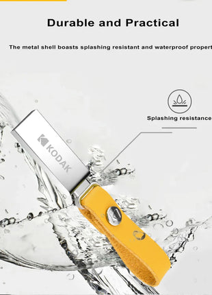 KODAK USB 2.0 Flash Drive 128GB 64GB 32GB Pen Drive impermeabile Mini Memory Stick in pelle metallo U Disk