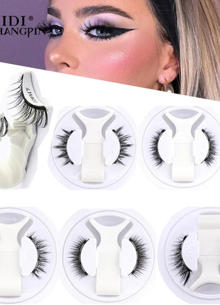 1 Pair Magnetic False Eyelashes Handmade 3D Natural False Eyelashes Reusable Magnetic Eyelashes Tweezers Set Makeup Tools - Riparo82