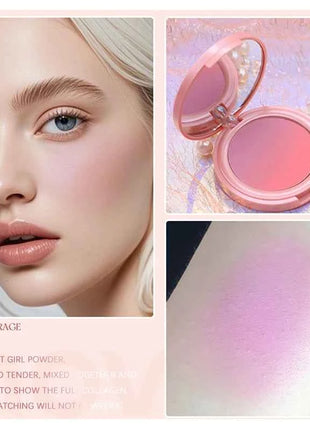 Vibrant Blush Palette, Multi-Color Gradient Design, Lightweight & Blendable Color, Face Cosmetics, With Easy-To-Use Mirror