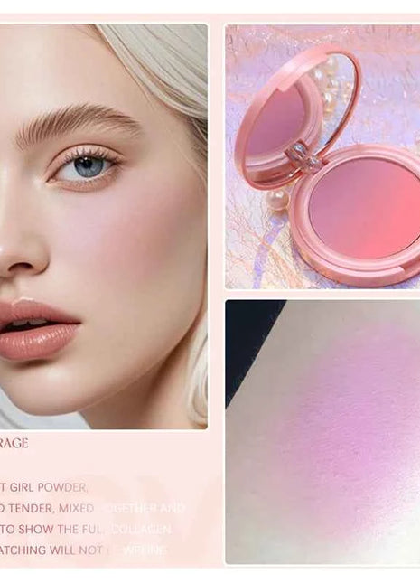 Vibrant Blush Palette, Multi-Color Gradient Design, Lightweight & Blendable Color, Face Cosmetics, With Easy-To-Use Mirror