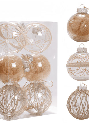 Ornamenti con palline di Natale in fattoria Decorazioni per l'albero di Natale Ornamenti pendenti di Natale Ghirlanda di tela per le vacanze di Natale Decorazioni per feste Boho - riparo82