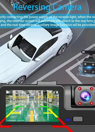 3Camera Dash Cam For Car Camera 1080P Video Recorder WIFI Car DVR 2lens Front Rear View Camera Night Vision Car Accessories - Riparo82
