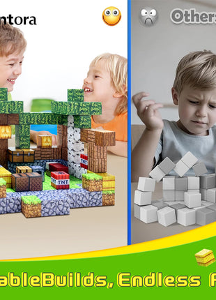 Blocchi magnetici Mine World Magnet Cube Brick Set Miglior regalo per ragazzi Ragazze Bambini 3+ Giocattolo stile pixel fai-da-te - riparo82