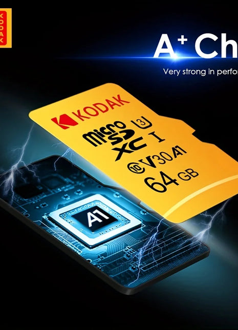KODAK Scheda di memoria Micro SD 32GB 64GB 128GB 256GB U3 4K Scheda Microsd TF di grande capacità per telefono Fotocamera Tablet PC Telefono