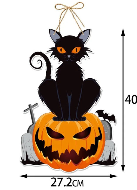 Halloween Door Hanging Decorations Horror Pumpkin Ghost Bat Paper Hanging Ornaments Halloween Party Decorations - Riparo82