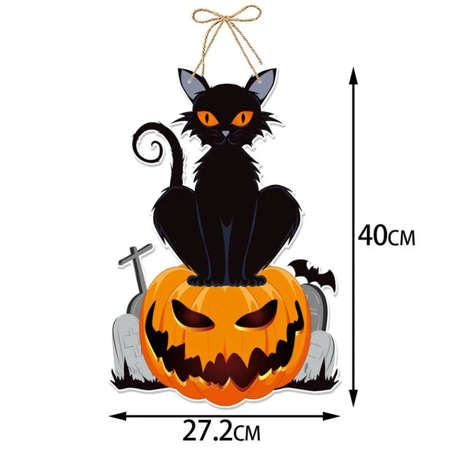 Halloween Door Hanging Decorations Horror Pumpkin Ghost Bat Paper Hanging Ornaments Halloween Party Decorations