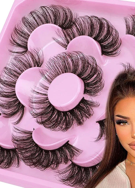 5 pairs Russian Strip Lashes Fluffy Lashes 3D False Eyelashes Russian Volume Eyelashes Fake Eyelash Extension Make Up - Riparo82