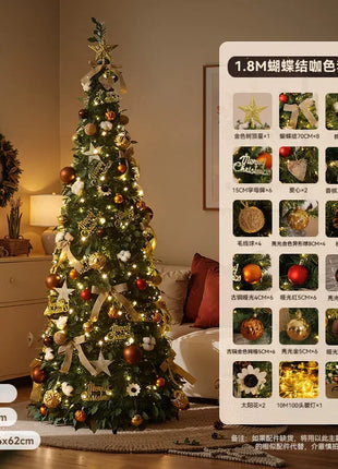 Albero di Natale incandescente Decorazione per albero di Natale artificiale pieghevole Ornamento natalizio floccato per esposizione spaziosa del festival del centro commerciale