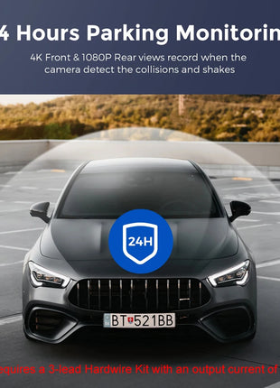 Dash Cam 4K UHD for Car Camera Front Rear Dual Lens With GPS WiFi 24h Parking Mode Night Vision Car DVR Video Registrator - Riparo82
