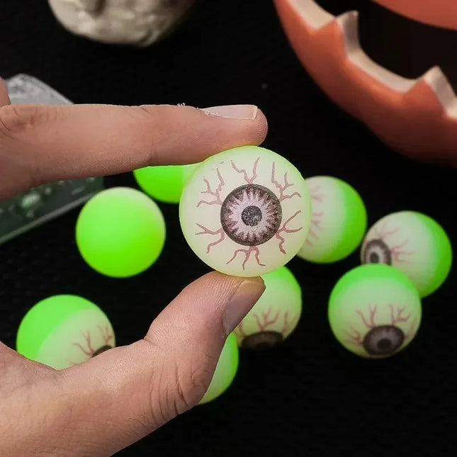 5/50PCS Luminous Bouncing Ball Halloween Glow in The Dark Eyeball Toys Rubber Fake Eyeball Haunted House Horror Decoration Props