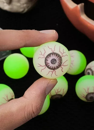 5/50PCS Luminous Bouncing Ball Halloween Glow in The Dark Eyeball Toys Rubber Fake Eyeball Haunted House Horror Decoration Props - Riparo82