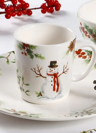 Squisita cena di Natale Piatti creativi Piatto da bistecca in ceramica Pasta sana sottosmalto Posate personalizzate Regalo Forniture da cucina - riparo82